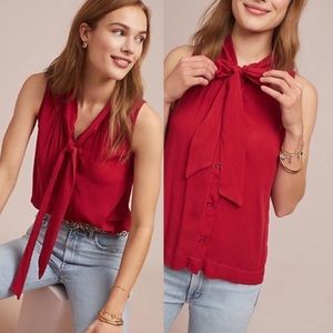 Cloth & Stone Red Sleeveless Blouse